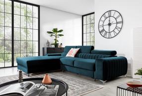 Kampinė sofa Grayson Nube 40, tamsiai mėlyna sp., kairinė, 205 x 278 cm x 92 cm