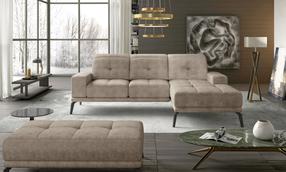 Kampinė sofa Torrense Dora 21, šviesiai ruda sp., dešininė, 175 x 265 cm x 98 cm