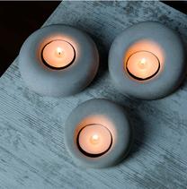 Žvakidė Mioli Decor Donut 281MST1102, betonas, 3.5 cm, pilka sp.