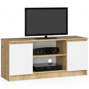 TV staliukas Akord RTV K120, ąžuolo/balta, 40 cm x 120 cm x 55 cm