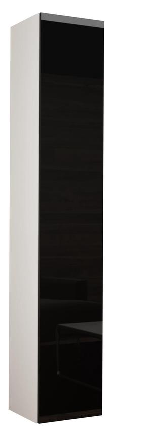 Sieninė lentyna Cama Meble Vigo 180, balta/juoda/šviesiai pilka, 40 cm x 30 cm x 180 cm