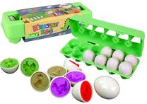 Formelių rūšiuoklė, dinozauras Lean Toys Egg, 6 cm, įvairių spalvų, 12 vnt.