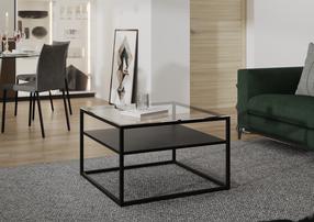 Kavos staliukas Linze, juoda sp., 75 cm x 75 cm x 45 cm