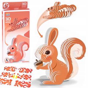 3D dėlionė Squirrel ZA5720, 7.5 cm x 4 cm, 35 vnt., ruda sp.