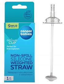 Šiaudelis Canpol Babies Active Cup 56/622, 9 mėn., silikonas, skaidri sp.