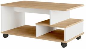 Kavos staliukas Kalune Design MIN9-SW, ąžuolo sp./balta sp., 90 cm x 51 cm x 42.5 cm