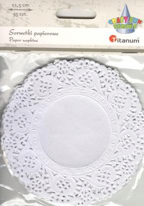 Pabersalvrätikud Titanum, 11.5 cm x 11.5 cm, valge v., 35 tk