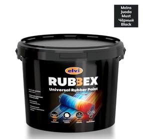 Akriliniai gumos pagrindo dažai Rubbex, juoda sp., 3.5 kg