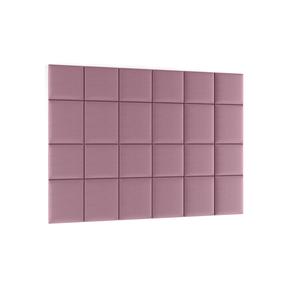 Декоративные панели для стен из текстиля Quadratta, 180 см x 240 см, 3.5 см, розовый цв., 24 шт.