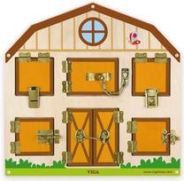 Aktyvumo centras VIGA Barn with Locks, įvairių spalvų