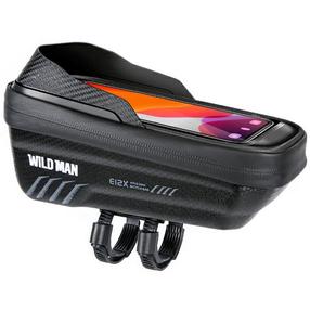 Сумка на велосипедную раму Wildman E12X, пластик/полиэстер, черный цв.