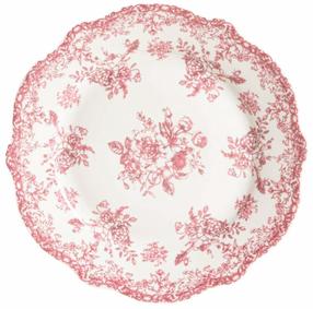 Lėkštė desertinė Homla Lourry, 19 cm x 19 cm x 2 cm, balta sp./raudona sp.