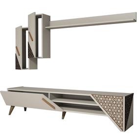 Svetainės baldų komplektas Kalune Design Beril, vidaus, kreminė sp.