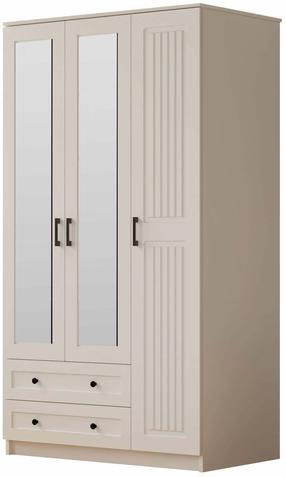 Riidekapp Kalune Design Estelya Rb-073, valge matt v., 52 cm x 105 cm x 184 cm, peegliga