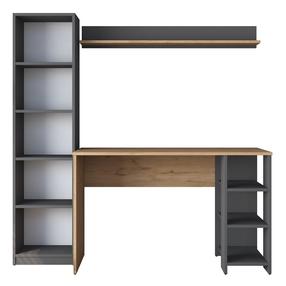 Rakstāmgalds un plaukts Kalune Design HA116, 160 cm x 45 cm, 161.8 cm, antracīta krās./valriekstu krās.