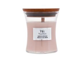 Svece, aromātiskā WoodWick Vanilla&Sea Salt, 30 h, 85 g, brūna krās.