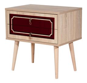 Öökapp Kalune Design Two 621, tamm v./punane v., 61 cm x 60 cm x 40 cm