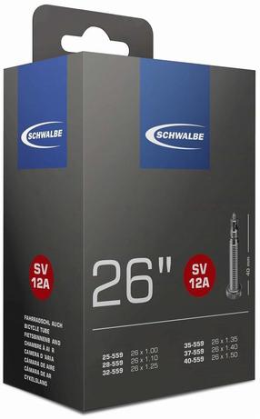 Velosipēdu riepu kamera Schwalbe Inner Tube 10432343, gumija, melna krās., 26", 1.35"