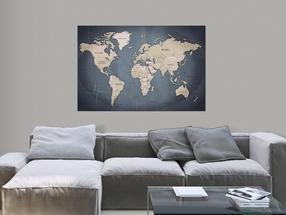 Reprodukcija Artgeist World Map: Shades Of Grey, k-a-0056-b-d, 30 cm x 20 cm
