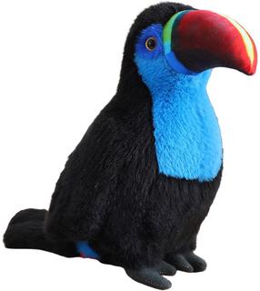Pliušinis žaislas papūgos Lean Toys Toucan, mėlyna sp./juoda sp., 20 cm