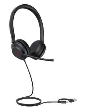 Laidinės ausinės Yealink UH35 Dual Teams USB-C/A 1308163, juoda sp.