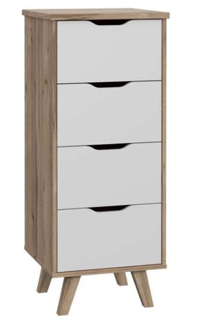 Atvilktņu bloks Forte Vankka VNKK311-L25, ozola krās./balts krās., 108 cm x 45 cm x 42 cm