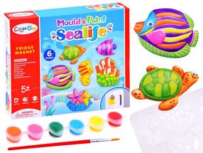 Magnētu veidošanas komplekts Color Day Mould & Paint Sealife, daudzkrāsaina