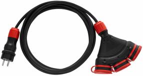 Buitinis ilgintuvas AWTools AW70228, 3 x 1,5 mm², 10 m, IP54, 3 lizdų, juoda sp./raudona sp.