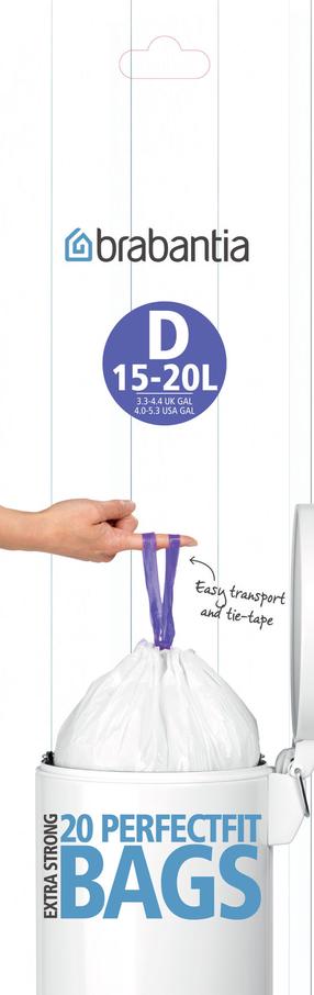 Prügikott Brabantia, 15 l, 20 tk