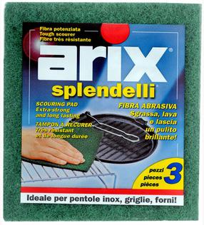 Губка для чистки Arix Splendelli, зеленый цв., 3 шт.