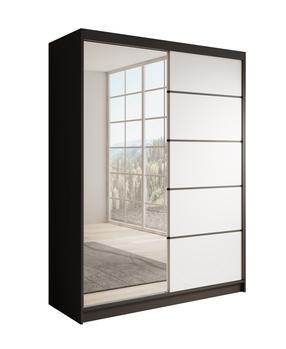 Riidekapp ADRK Cardi, valge v./must v., 150 cm x 58 cm x 200 cm