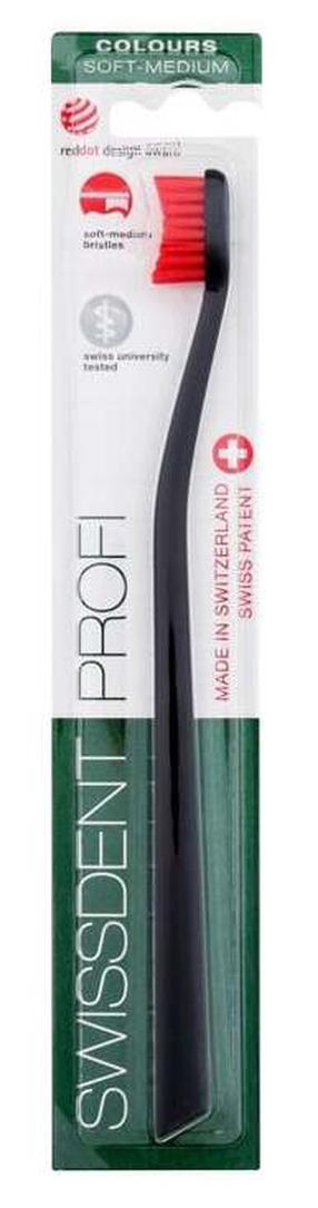 Zobu birste Swissdent Profi Colours, melna krās.
