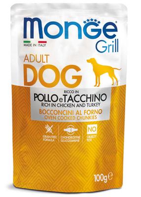 Влажный корм для собак Monge Grill Adult Dog, курица/индюшатина, 0.1 кг