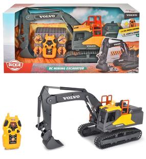  Radiovadāms ekskavators Simba Dickie Toys Volvo Mining Excavator 203729018, dzeltena krās./pelēka krās.