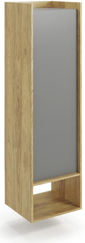 Pakabinama spintelė Mobius 1D, ąžuolo sp./pilka sp., 41 cm x 50 cm x 179 cm