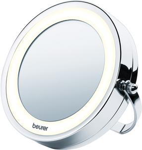 Kosmetinis veidrodis Beurer BS 59, su apšvietimu, pastatomas/kabinamas, 11 cm x 11 cm, chromo