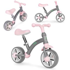 Balansinis dviratis, vaikų EcoToys LC-V1252-GREY-P, rožinė sp./pilka sp., 7.7"