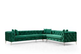 Stūra dīvāns Hanah Home Como 569HLN1314, zaļa krās., kreisais, 310 x 270 cm x 73 cm