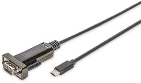 Adapteris Digitus Type-C to Serial DA-70166 RS-232, USB-C, 1 m, melna krās.