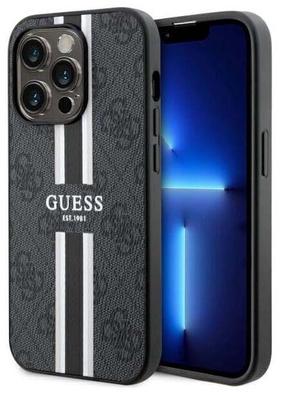 Telefono dėklas Guess Printed Stripes GUHMP14XP4RPSK, juoda sp., Apple