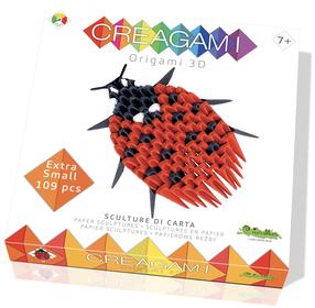 Popierinių figūrų gaminimo rinkinys, boružėlė Creagami 3D Origami XS, juoda sp./raudona sp.