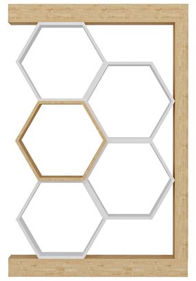 Grīdas plaukts Kalune Design Artemis 322RTC1116, ozola krās./balts krās., 140 cm x 90 cm x 24.6 cm