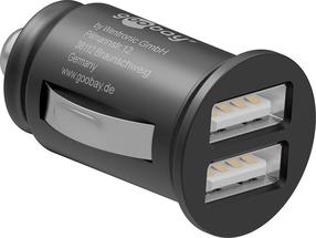 Automobilinis įkroviklis Goobay, 2 x USB, juoda sp.