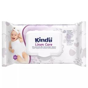 Drėgnos servetėlės kūdikiams Kindii Linen Care, 50 vnt.
