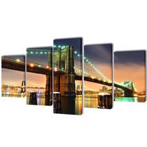 Foto paveikslas VLX Brooklyn Bridge 5pcs, 200 cm x 100 cm
