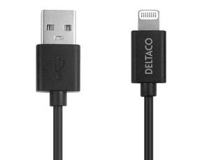 Vads Deltaco Baltic, USB Type A, 100 cm, melna krās.