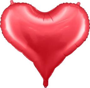 Folijas balons figūriņa PartyDeco Heart, sarkana krās.