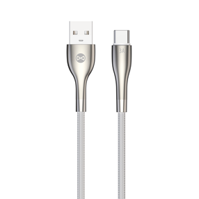 Kabelis Forever Sleek GSM171168 USB, USB Type C, 1 m, sudraba krās.