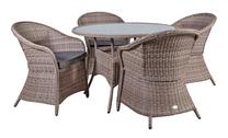 Lauko baldų komplektas Home4you Siena 20568, rudas, 4 vietų (pažeista pakuotė)