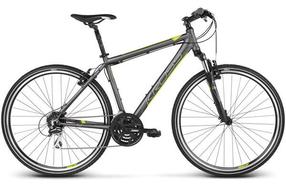 Velosipēds hibrīds Kross Evado 3.0 Lady, 28 ", 19" rāmis, zaļa krās./pelēka krās.